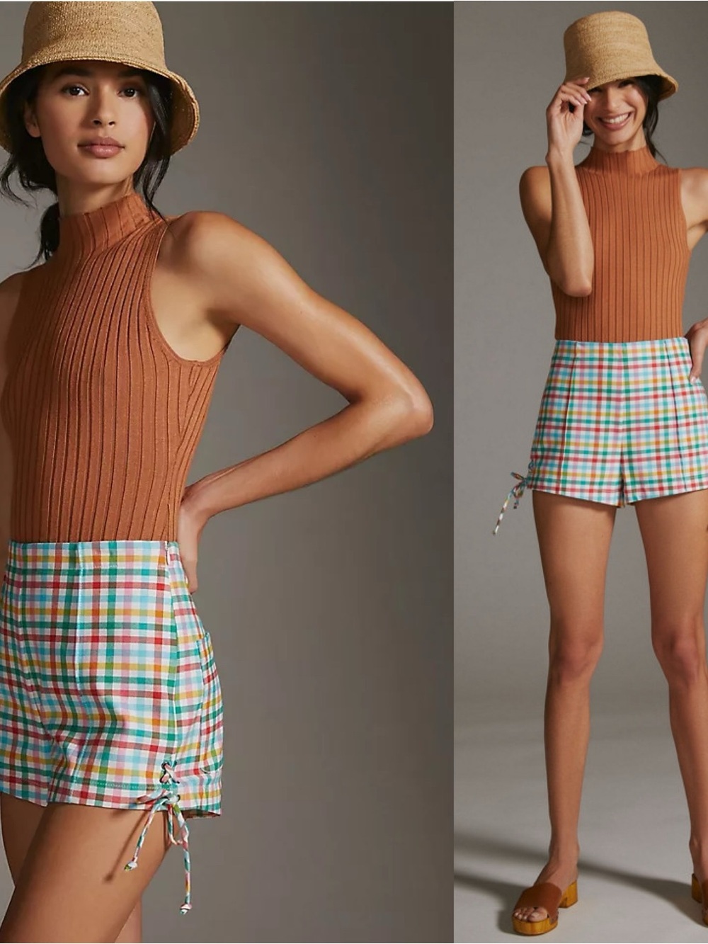 Anthropologie Maeve Gingham Micro Mini Shorts